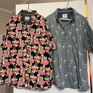 2 Ditch Plains Button Up Short Sleeve Shirts Size XXL